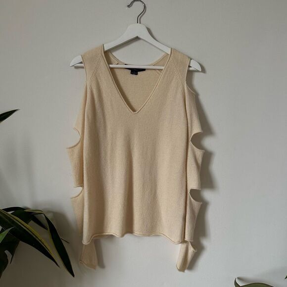 Skull Cashmere Tyrone Slash-Sleeve V Neck Sweater Size XS - Picture 1 of 7